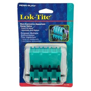 Penn-Plax Lok-Tite Non-Corrosive Aquarium Gang Valve 4 Gnag Anti-Siphon New